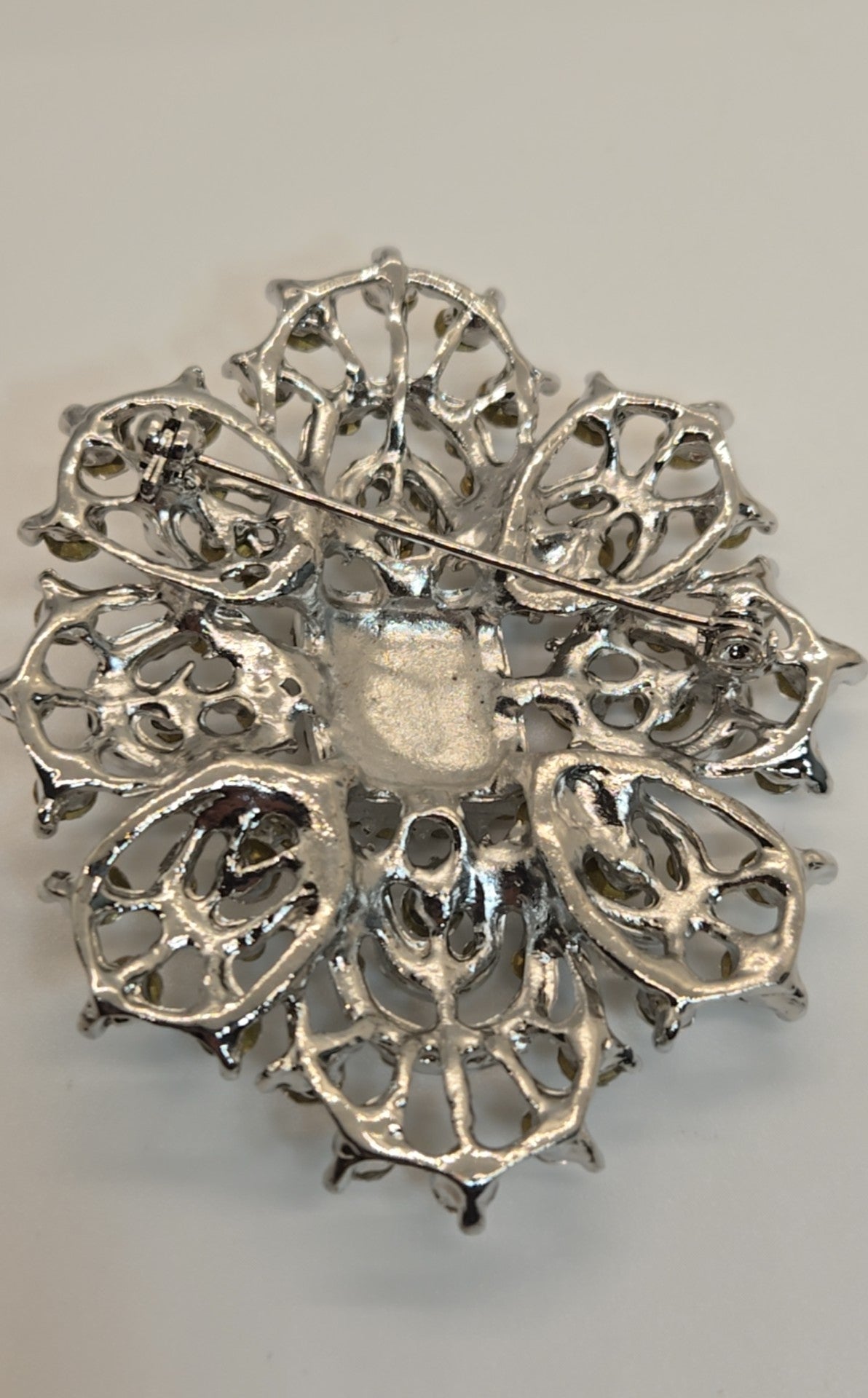 Silver Rhinestone Brooch Pin