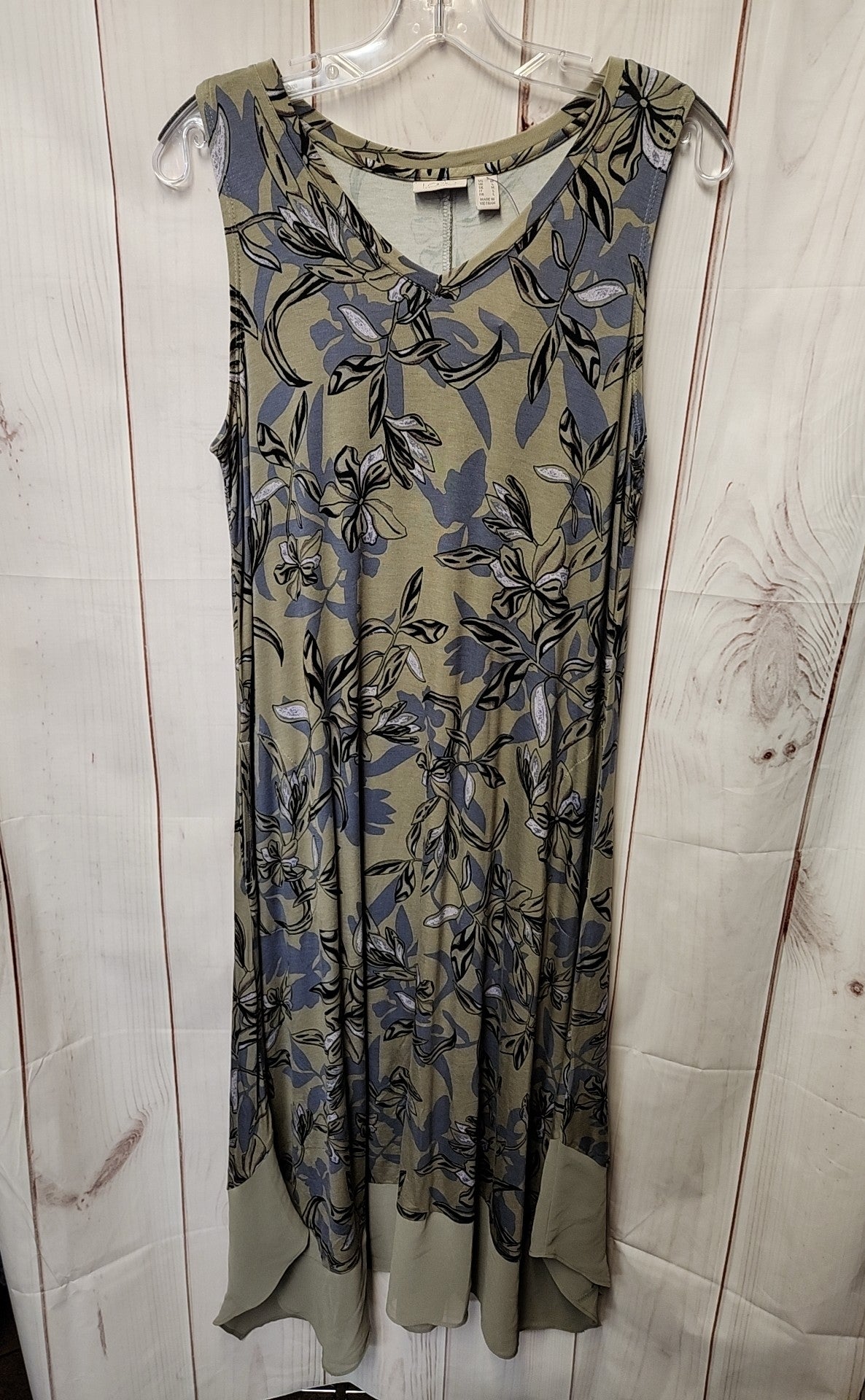 Logo Women's Size M Olive Green Floral Dress