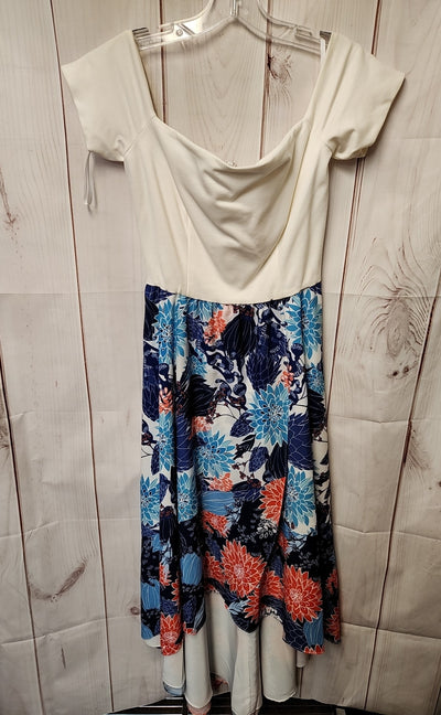 Hutch Women's Size M White & Blue Dress