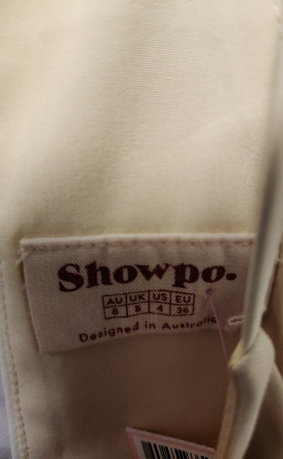 Showpo Women's Size 4 Beige Sleeveless Top