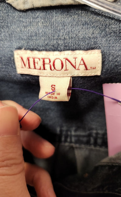 Merona Women's Size S Denim Long Sleeve Top