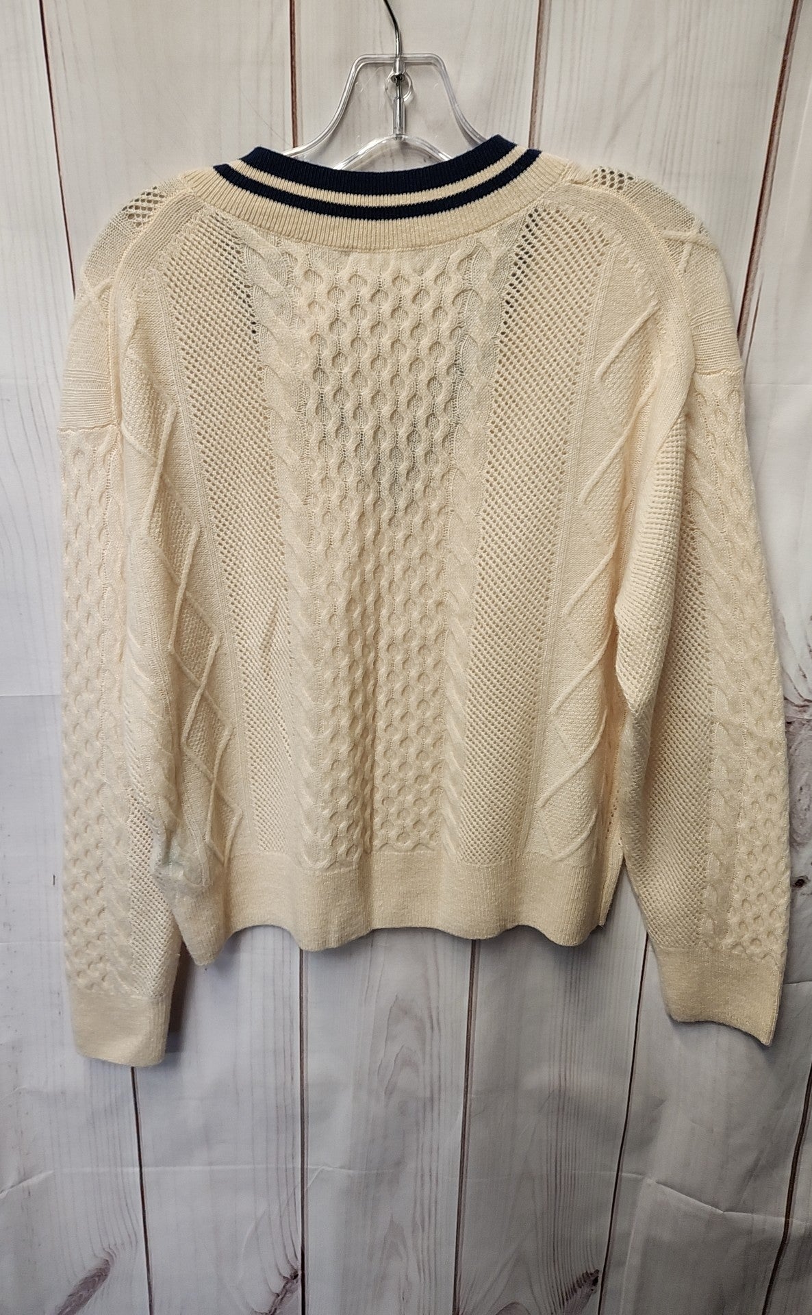 J Crew Women's Size M  Pointelle Cricket Cream Cashmere Sweater