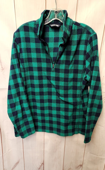 Lands End Women's Size L Green & Navy Sweatshirt