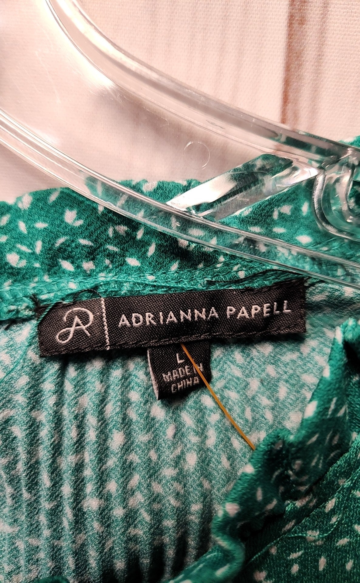 Adrianna Papell Women's Size L Green Long Sleeve Top