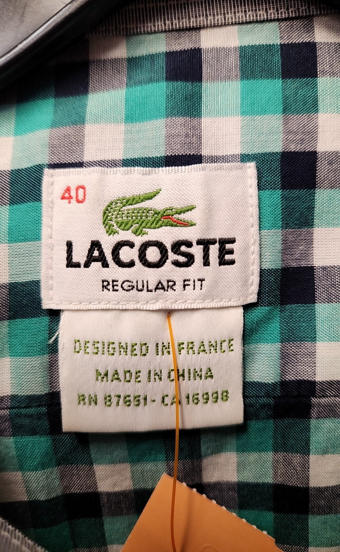 Lacoste Men's Size 40 = US M Green Shirt