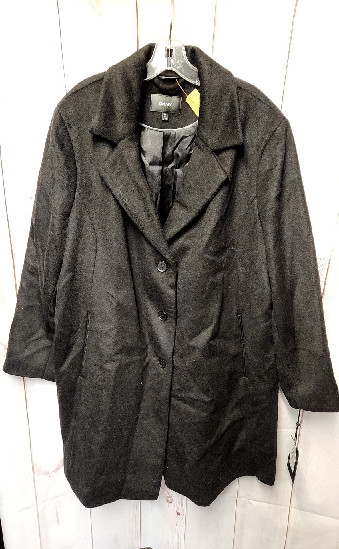 NWT DKNY Women's Size 3X Black Coat