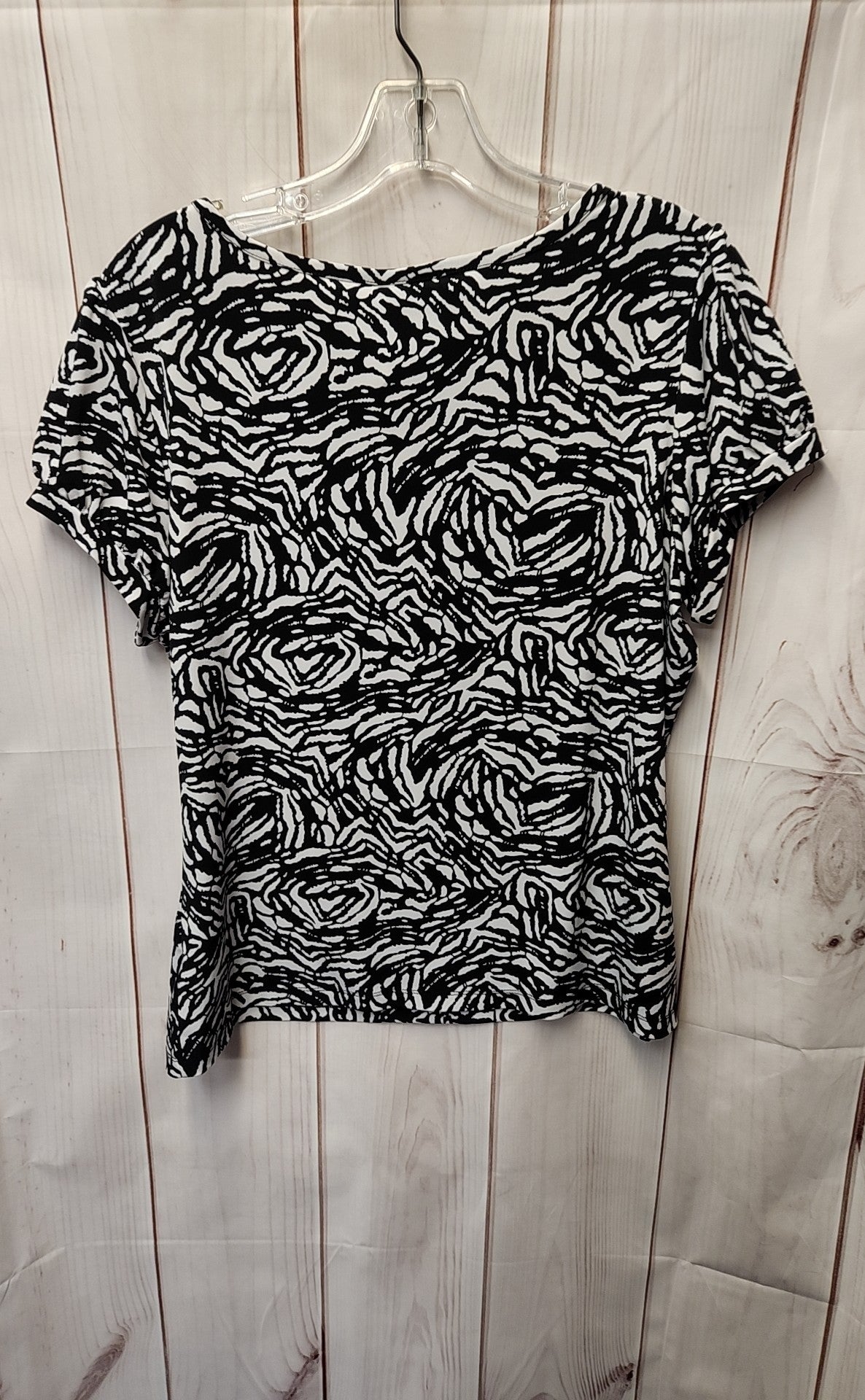 Worthington Women's Size XL Petite Black & White Short Sleeve Top