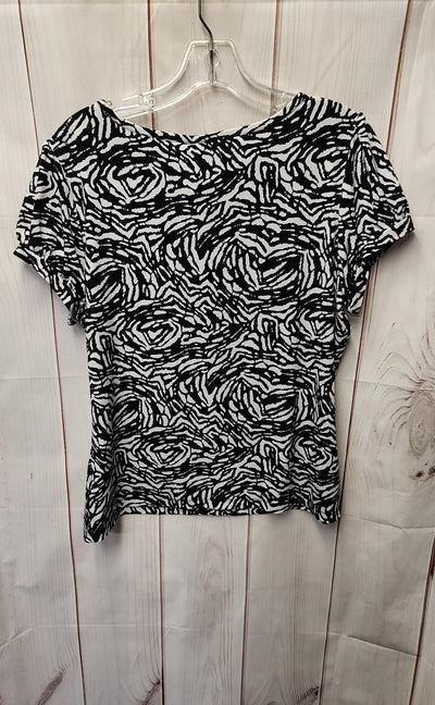 Worthington Women's Size XL Petite Black & White Short Sleeve Top
