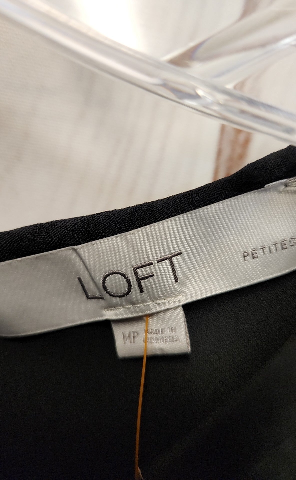 Loft Women's Size M Petite Black Long Sleeve Top