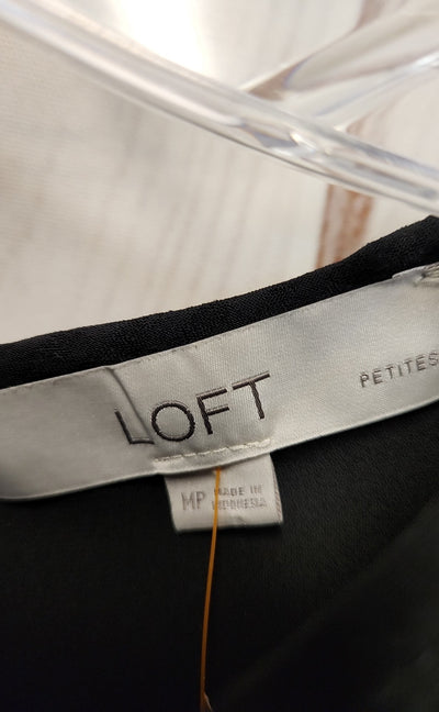 Loft Women's Size M Petite Black Long Sleeve Top