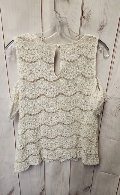 Rose & Olive Women's Size L White Cold Shoulder Top