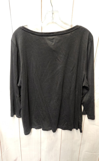 Talbots Women's Size 2X Black Long Sleeve Top