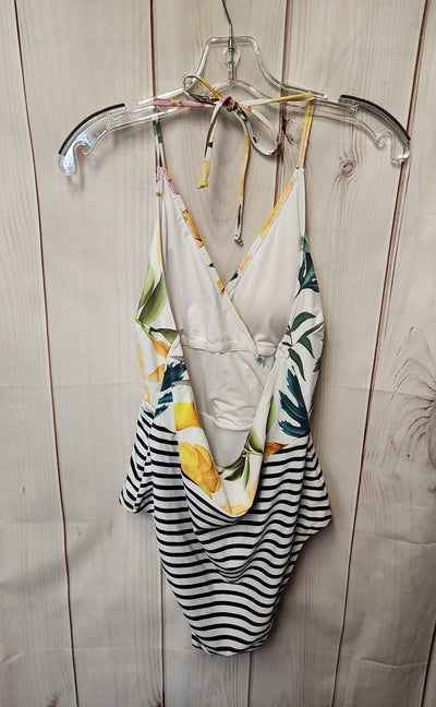 NWT Cupshe Women's Size XL White Floral Swimsuit