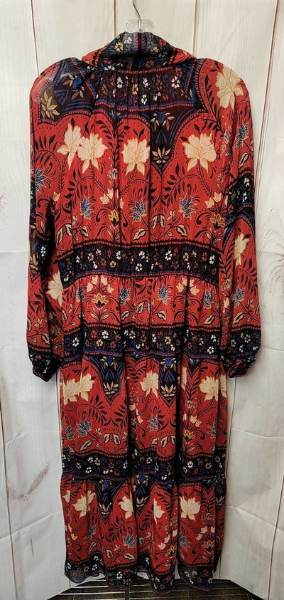 Loft Women's Size L Red Floral Dress