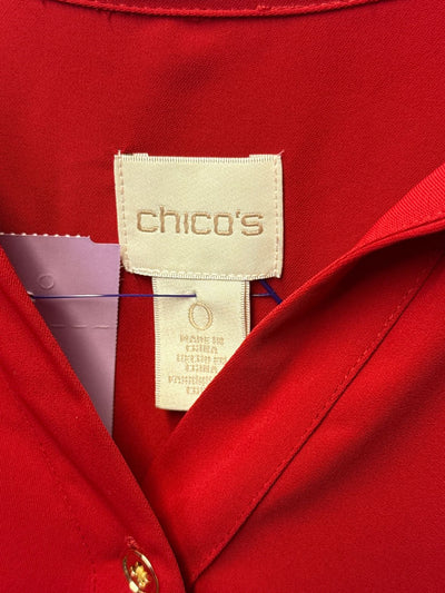 Chico's Women's Size 0 = US S Red Long Sleeve Top