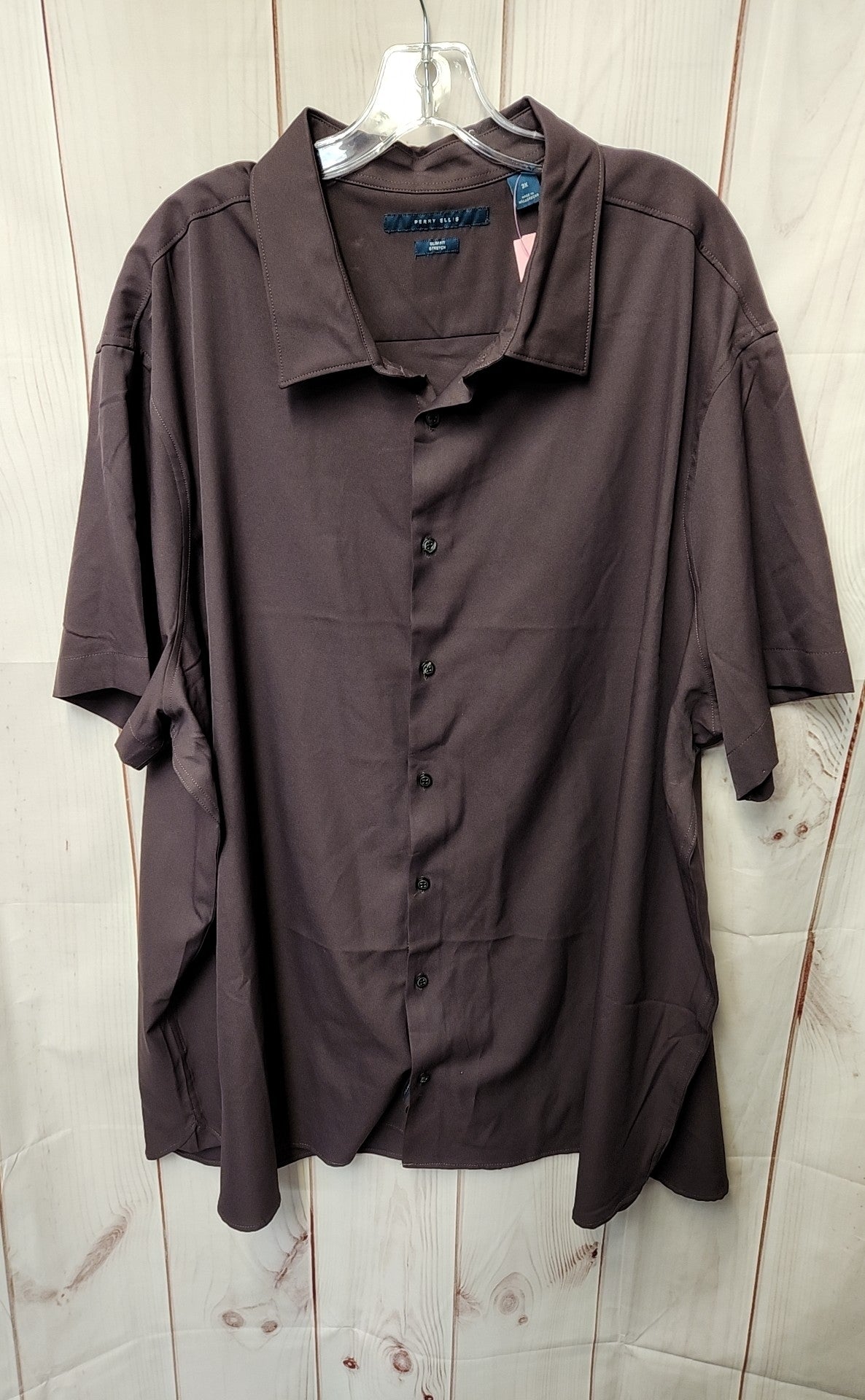 Perry Ellis Men's Size 3X Purple Shirt