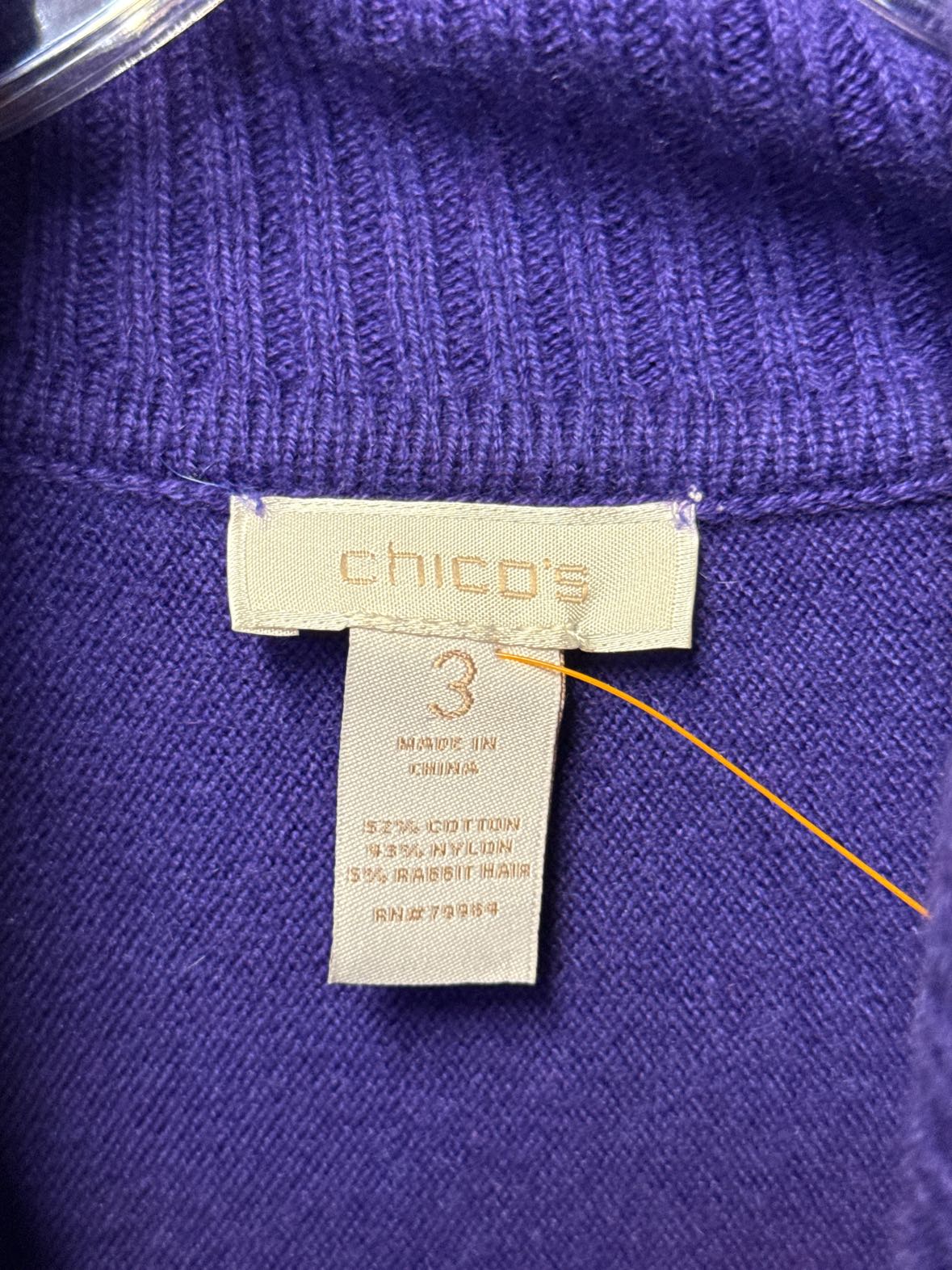 Chico's Women's Size 3 = US XL Purple Sweater