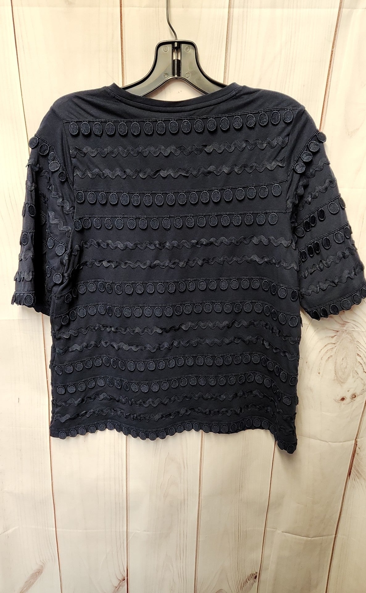 NWT Chico's Women's Size S Navy Short Sleeve Top