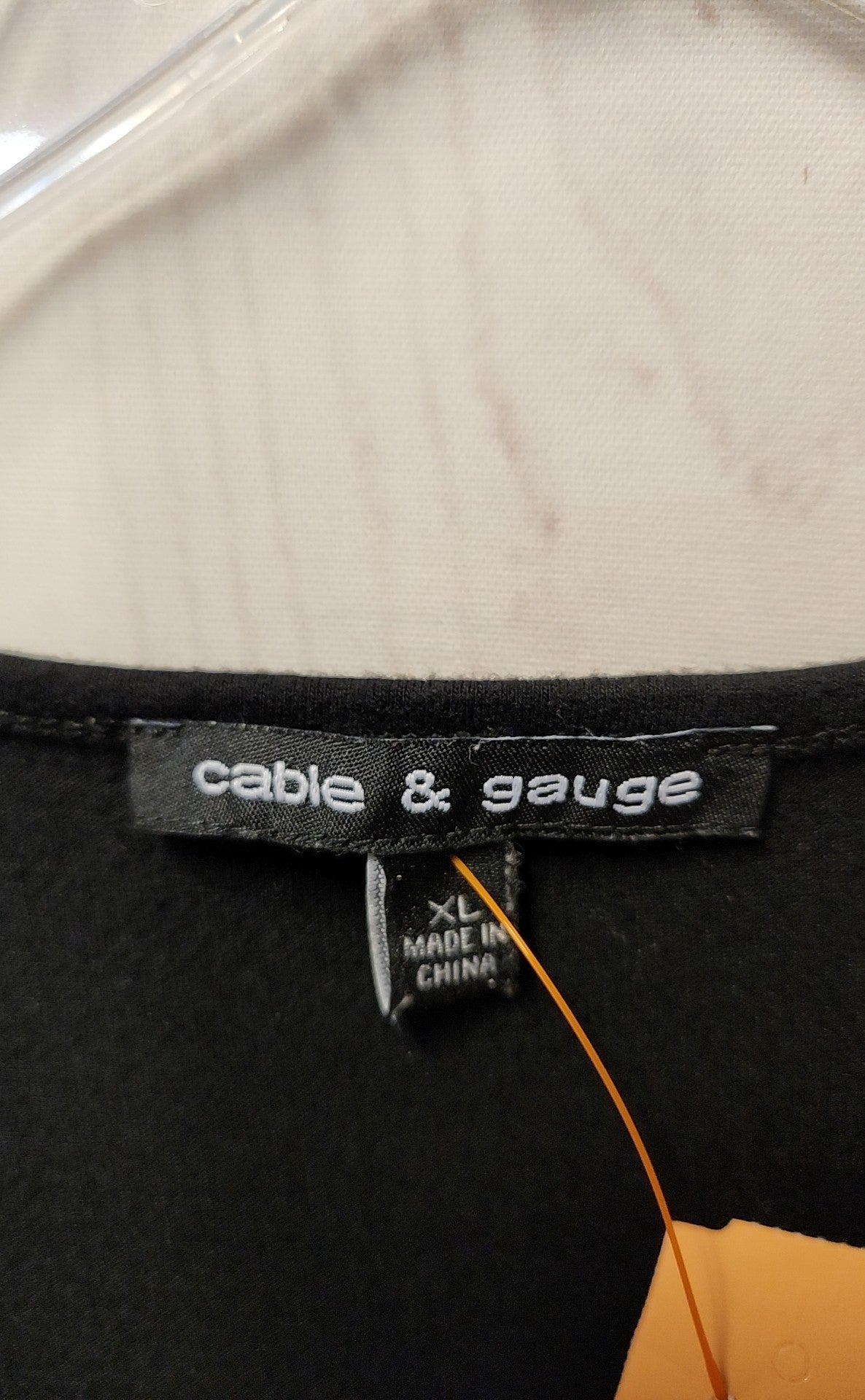 Cable & Gauge Women's Size XL Black 3/4 Sleeve Top