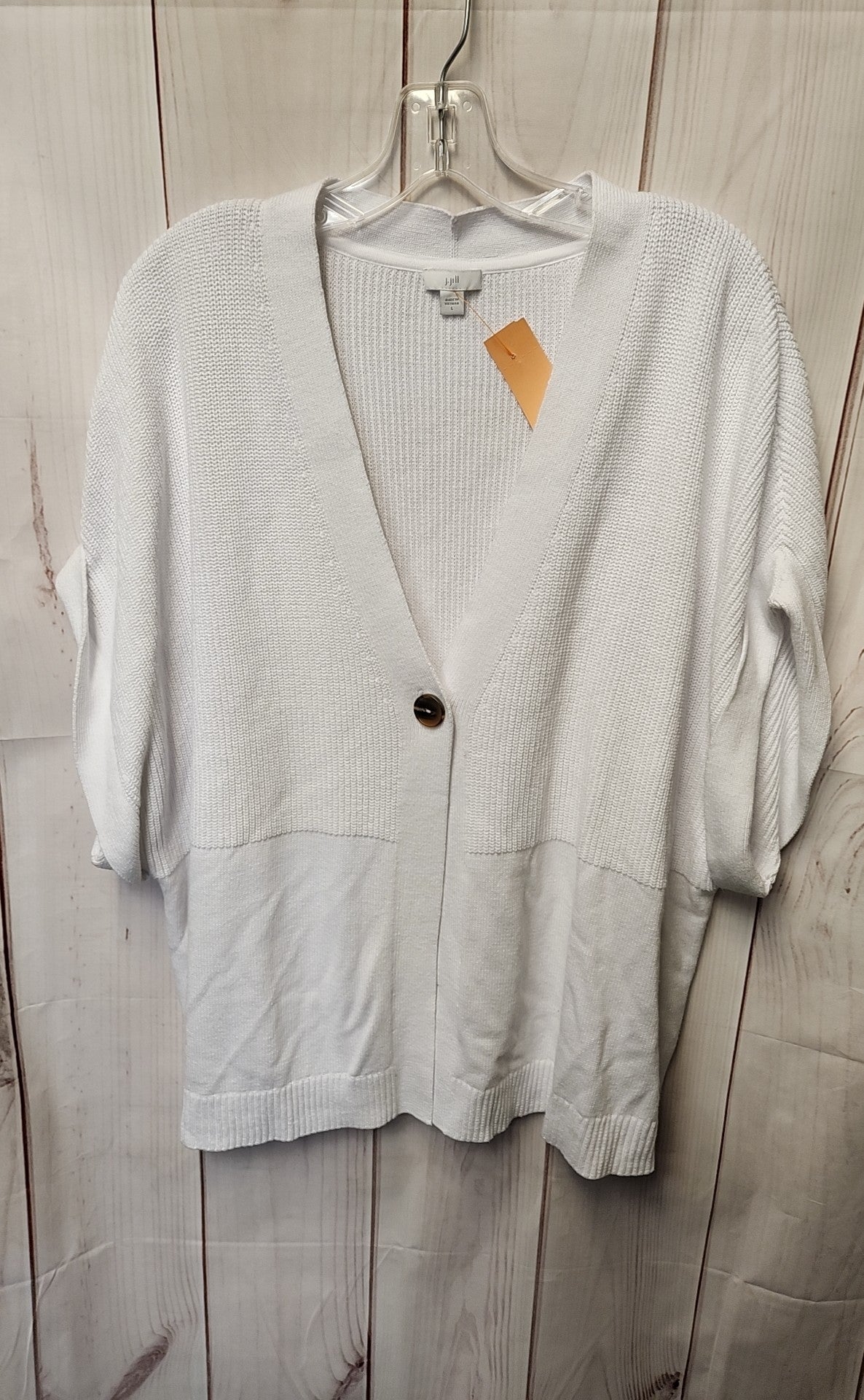 J Jill Women's Size L White Cardigan