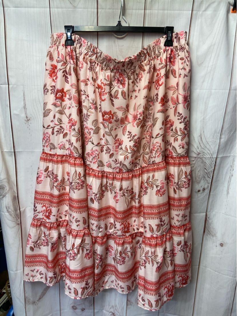 NWT Baltic Born Women's Size 3X Pink Floral Skirt