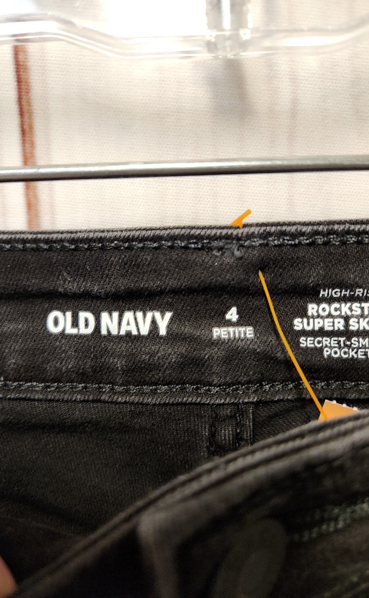 Old Navy Women's Size 4 Petite Black Jeans High Rise Rockstar Super Skinny