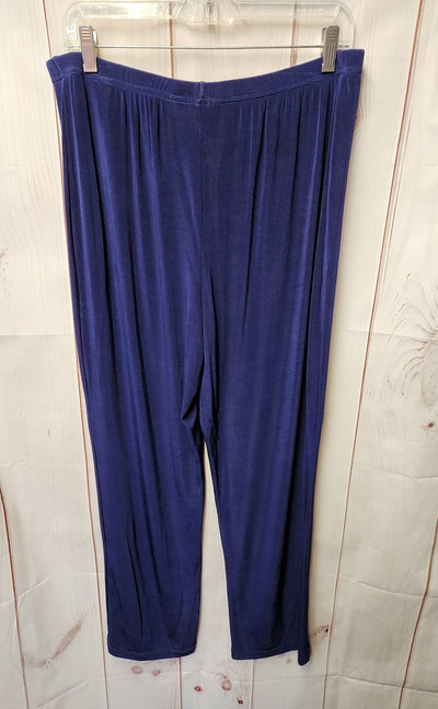 Attitudes by Renee Women's Size XL Petite Navy Pants