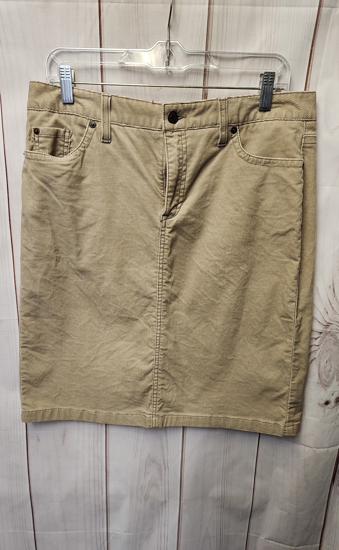LL Bean Women's Size 10 Beige Corduroy Skirt