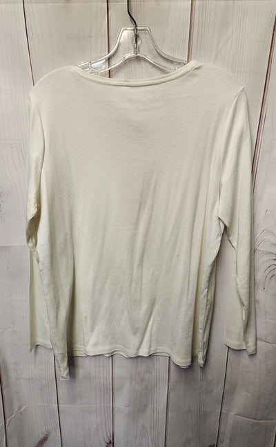NWT Talbots Women's Size 1X White Long Sleeve Top