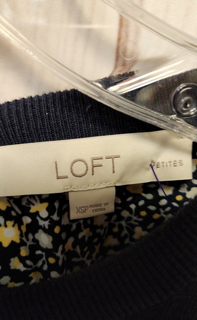 Loft Women's Size XS Petite Navy Long Sleeve Top