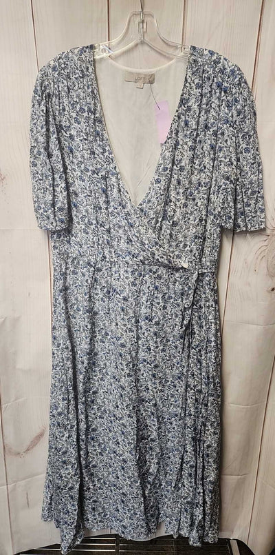 Loft Women's Size 16 Blue Floral Dress