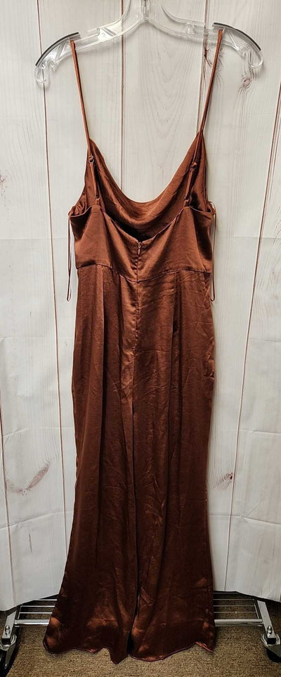 NWT Lush Women's Size L Brown Jumpsuit