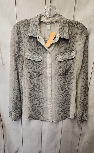 Old Navy Women's Size XS Gray Animal Print Long Sleeve Top