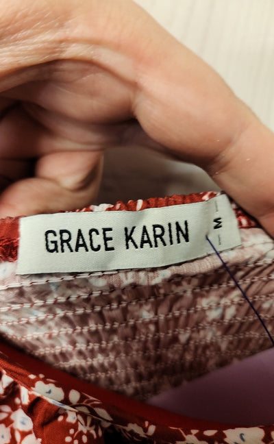 Grace Karin Women's Size M Red Floral Dress