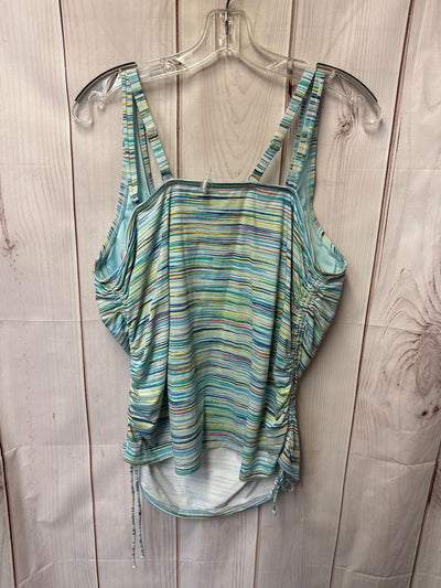 Lands End Women's Size 16 Petite Blue Swim Top