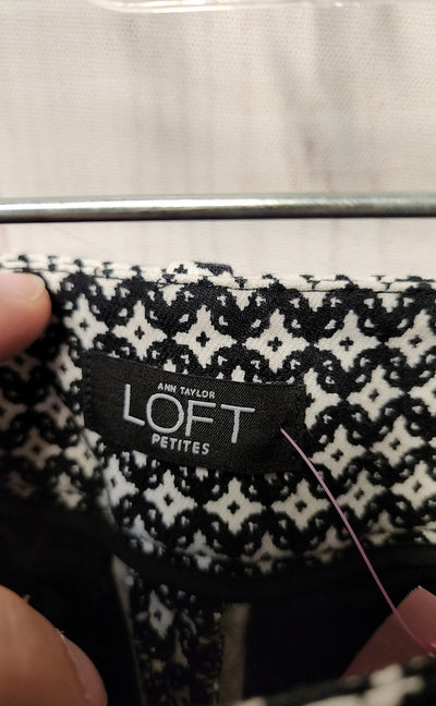 Loft Women's Size 4 Petite Black & White Pants Julie Skinny