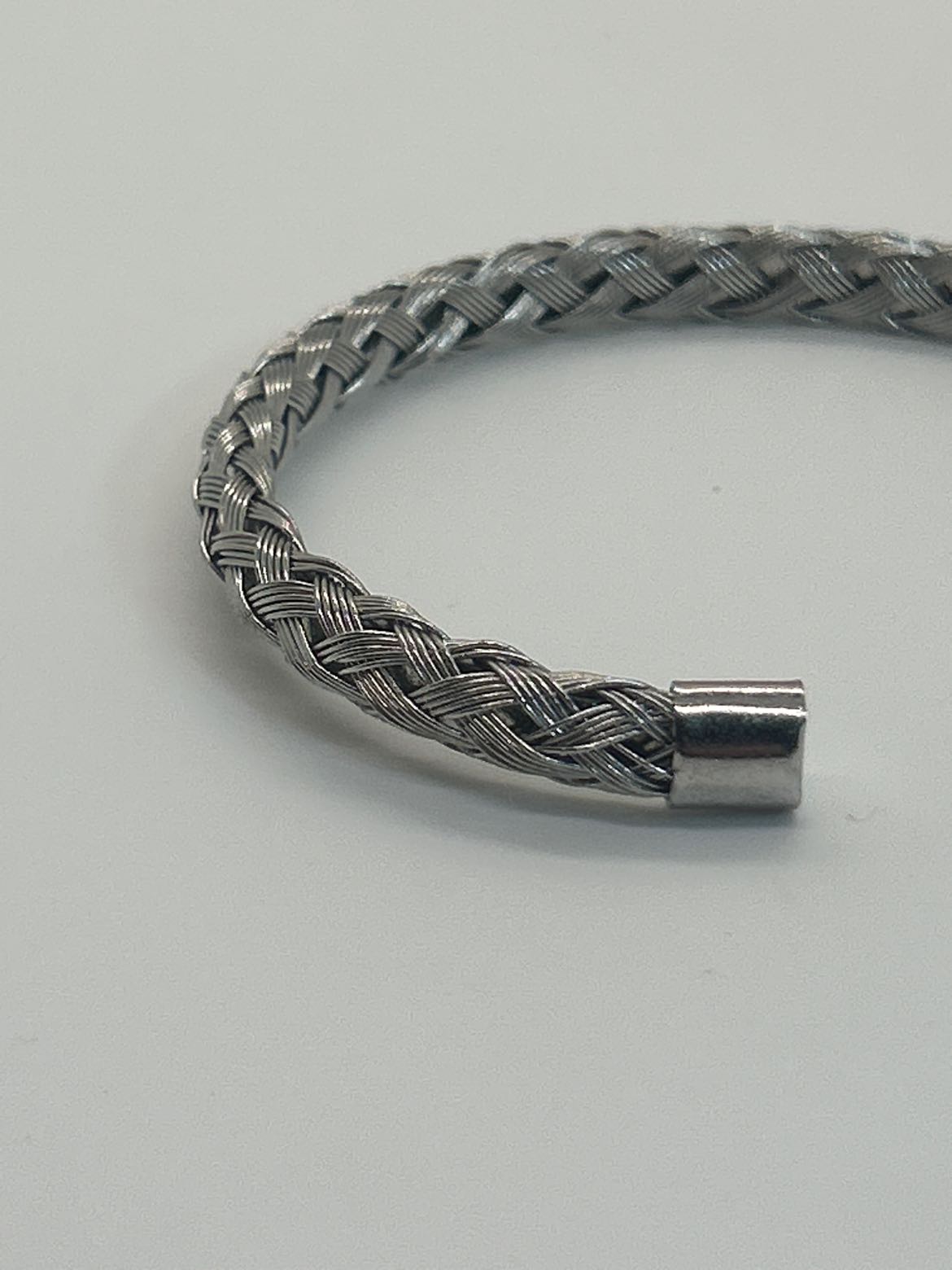 Silver Braided Cuff Bracelet