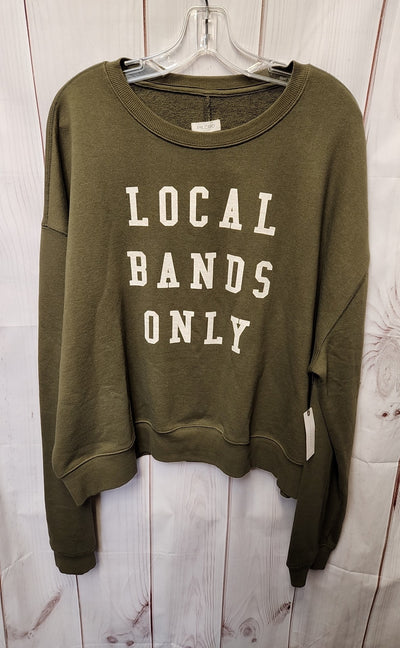 NWT Pilcro Anthropologie Women's Size XL Green Sweatshirt