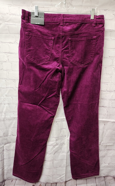 NWT Jones New York Women's Size 14 Purple Corduroy Pants High Wiast Straight Leg
