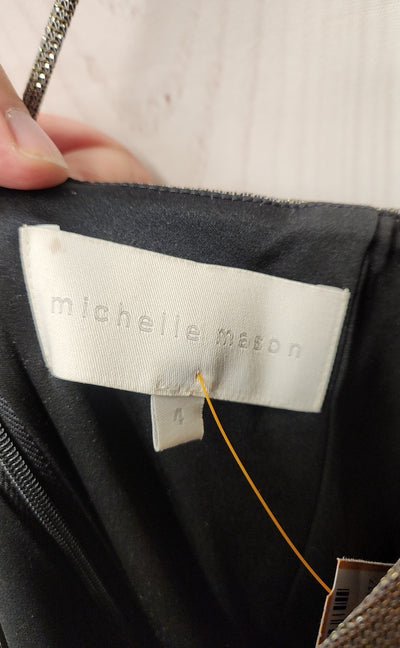 Michelle Mason Women's Size 4 Silver Dress