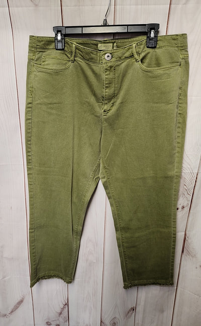 J Jill Women's Size 18 Green Pants Authentic Fit Cropped