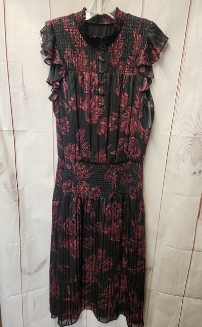 White House Black Market Women's Size M Black & Red Floral Dress