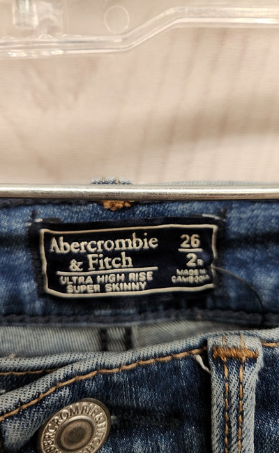 Abercrombie & Fitch Women's Size 26 (1-2) Ultra HighRise Super Skinny Blue Jeans