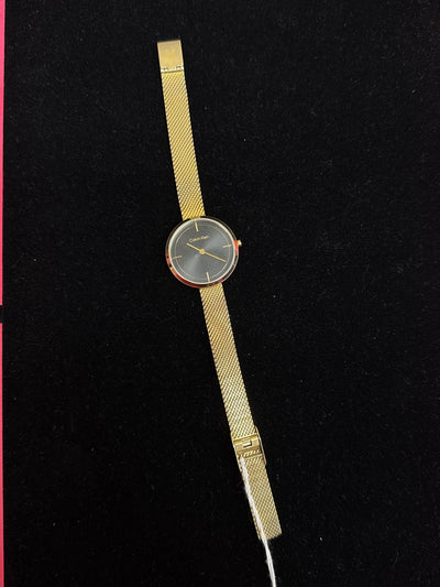 Calvin Klein Women's Black&Gold Stainless Steel Watch - Needs Batteries