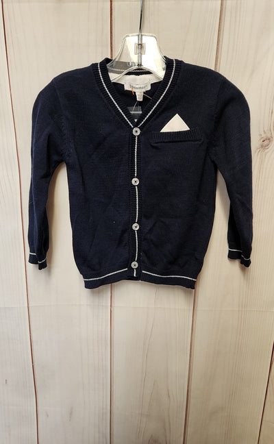 NWT 3pommes Boy's Size 9-12 Months Navy Button Sweater