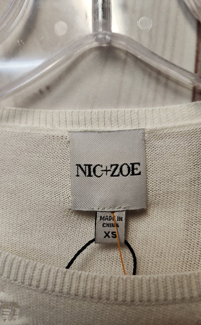 Nic & Zoe Women's Size XS White Long Sleeve Top