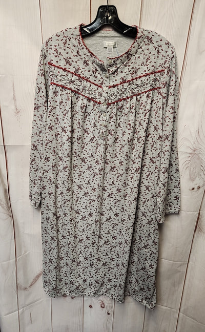 Celestial Dreams Women's Size 2X Gray Nightgown