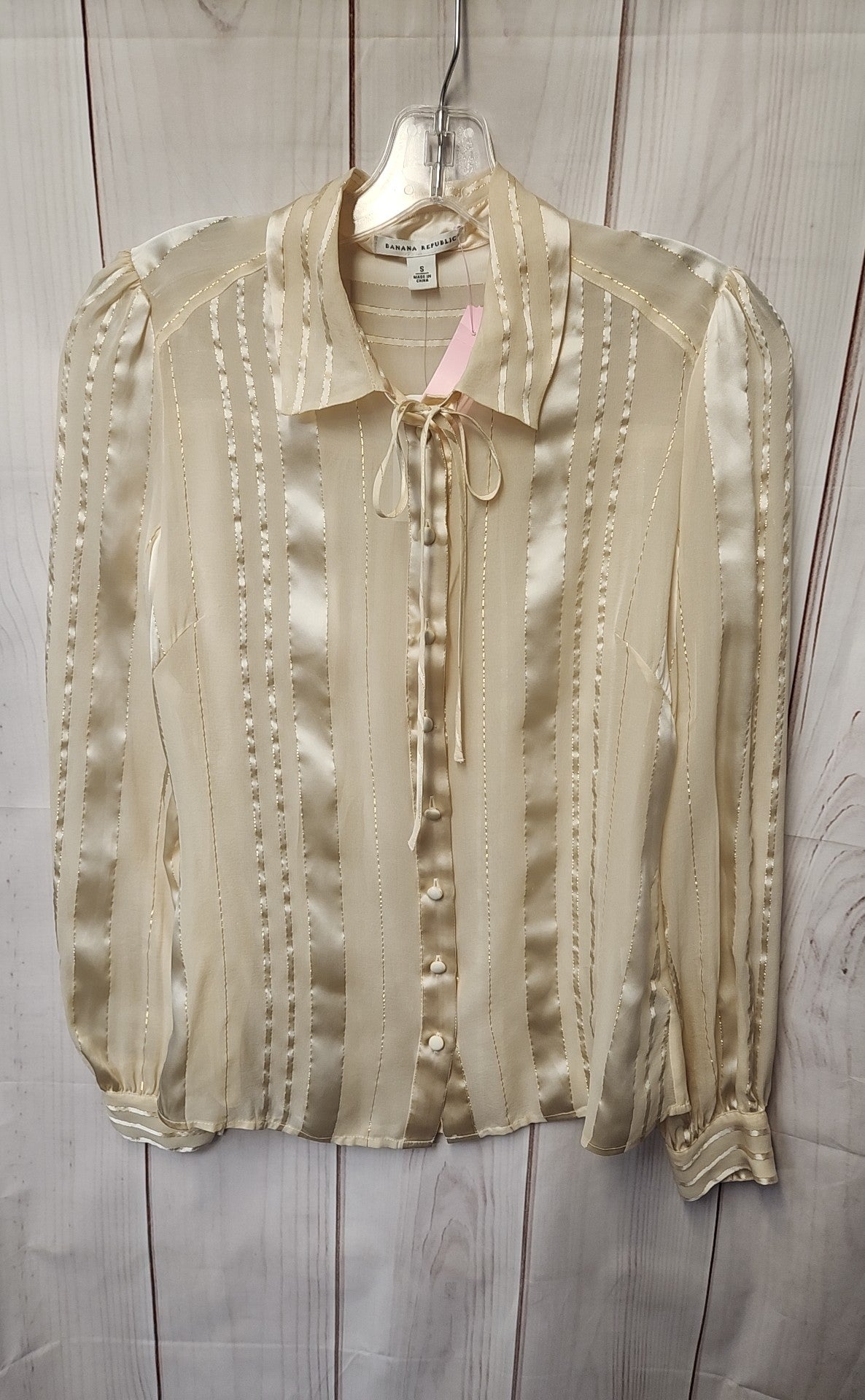 NWT Banana Republic Women's Size S Cream Long Sleeve Top