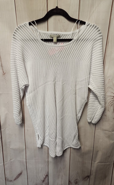 Dana Buchman Women's Size XL White 3/4 Sleeve Top