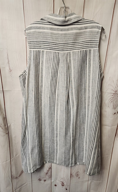 Tahari Women's Size 2X Gray Linen Dress